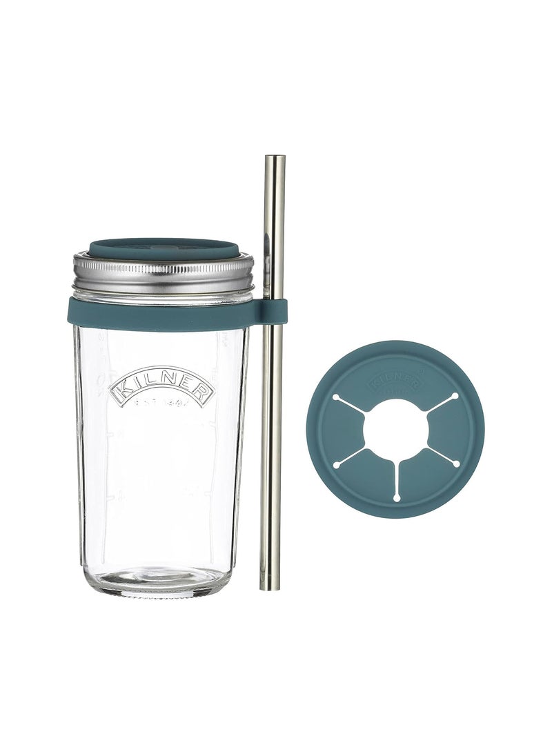 Kilner EST 1842 Premium Smoothie Making Set for thinKitchen Juice, Shakes, Airtight Lid with Straw, 500ML