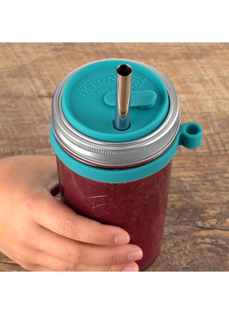 Kilner EST 1842 Premium Smoothie Making Set for thinKitchen Juice, Shakes, Airtight Lid with Straw, 500ML