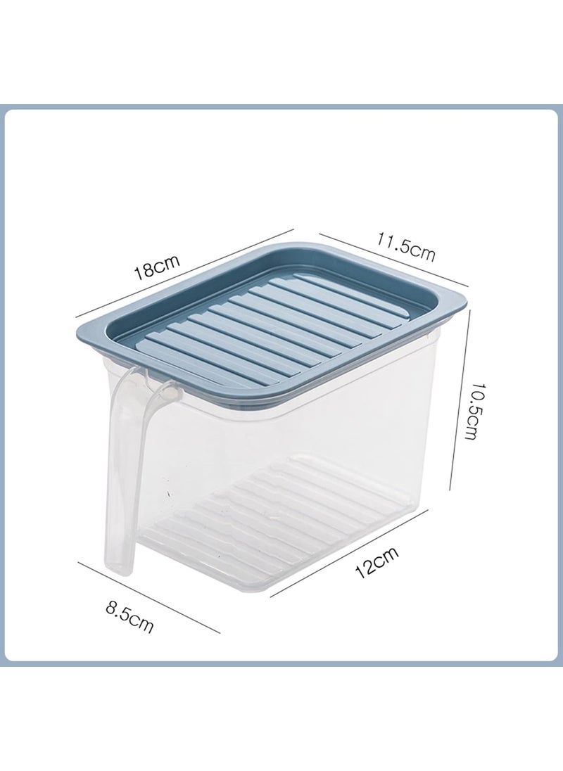 Wolpin Fridge Storage Containers (Set Of 3 Pcs) Food Refrigerator Organizer Container With Handle & Lid For Fruits, Vegetables, Nuts, Egg Box Meat, Fish Stackable, Plastic - Clear