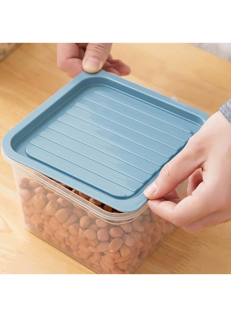 Wolpin Fridge Storage Containers (Set Of 3 Pcs) Food Refrigerator Organizer Container With Handle & Lid For Fruits, Vegetables, Nuts, Egg Box Meat, Fish Stackable, Plastic - Clear