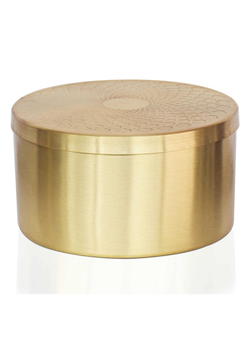 Pure Source India Brass Cookie Jar/Box, Laddu Dabba, Dry Fruit Jar 1Piece, 1200ml (Round)