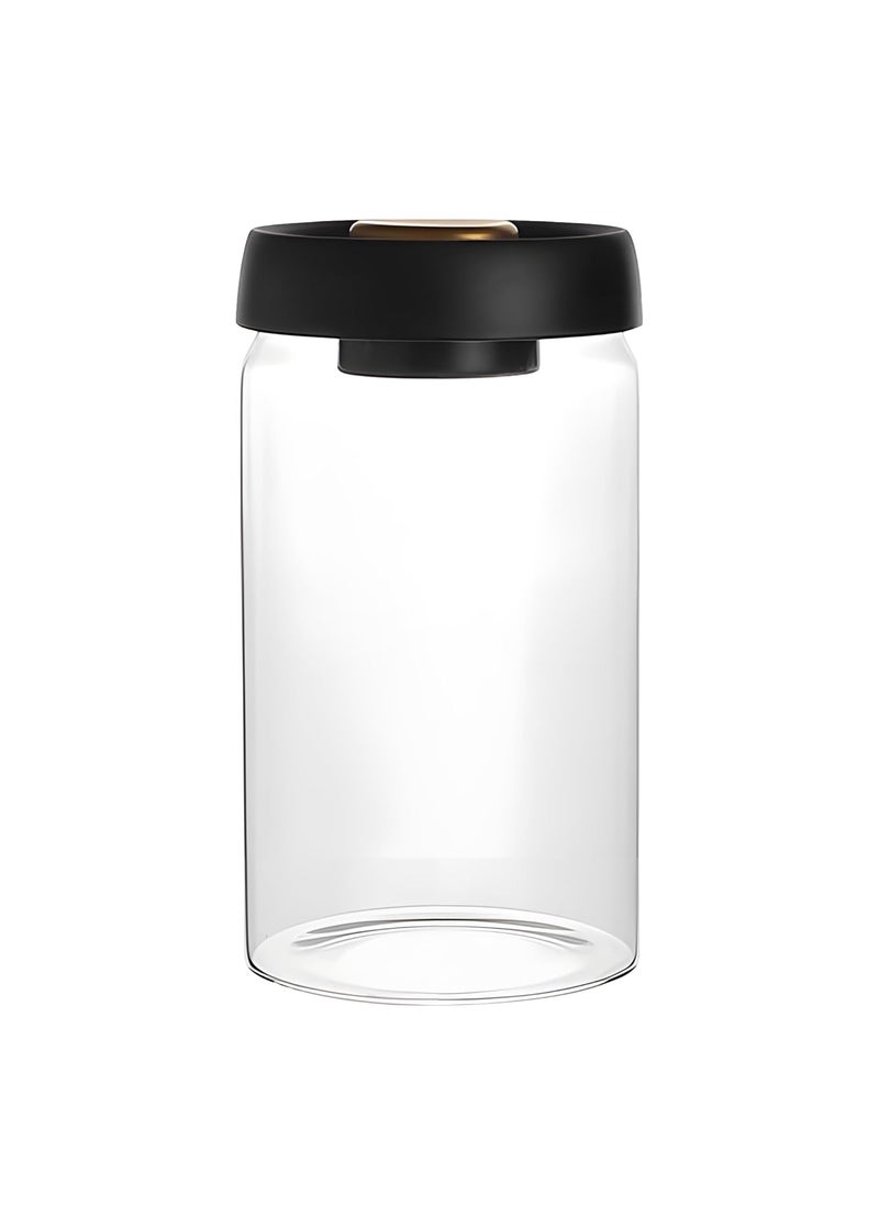 UMAI Borosilicate Glass Jars for Kitchen Storage with Vacuum Plastic Lids | 1200ml | Multipurpose, Airtight, Leakproof Jars for Cookies, Snacks, Spices, Tea, Coffee |