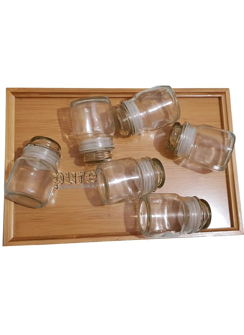 Pure Source India Glass Spice Jar Container- 60ml, Set of 10 Pcs - Transparent