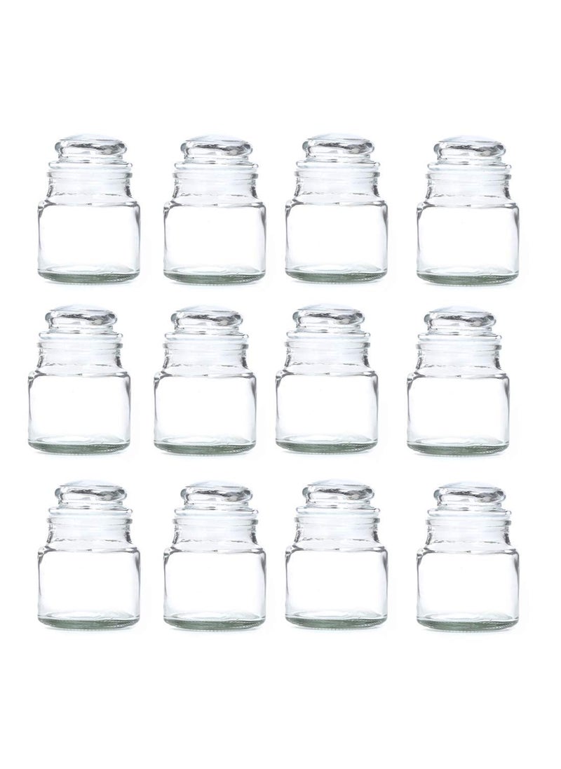 Pure Source India Glass Spice Jar Container- 60ml, Set of 10 Pcs - Transparent