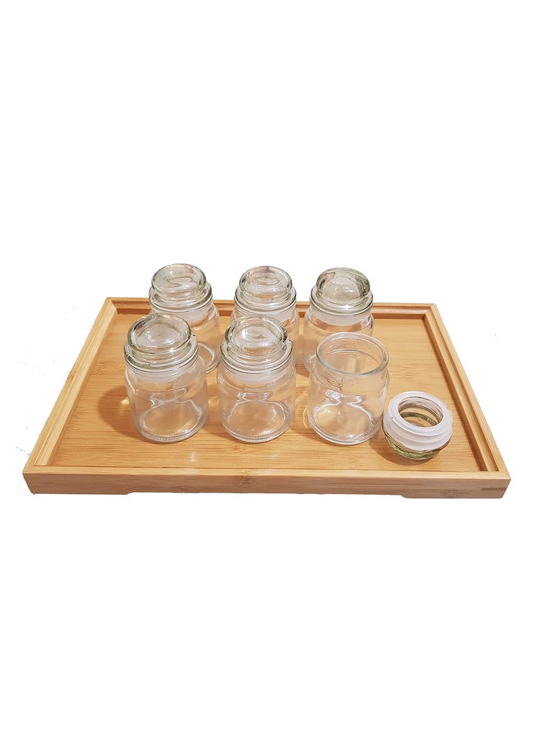 Pure Source India Glass Spice Jar Container- 60ml, Set of 10 Pcs - Transparent