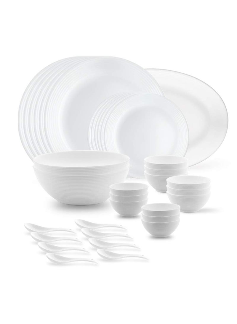 Larah by BOROSIL Opalware Dinner Set - 33 Pieces White