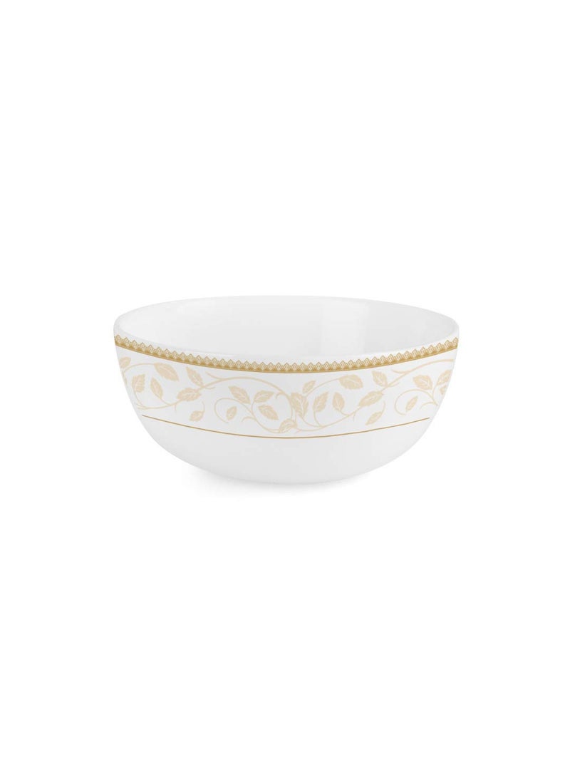 Cello Opalware Divine Series Royal Amber Dinner Set, 33 Units | Opal Glass Dinner Set for 6 | Crockery Set for Festive Ocassions, Parties | White Plate and Bowl Set