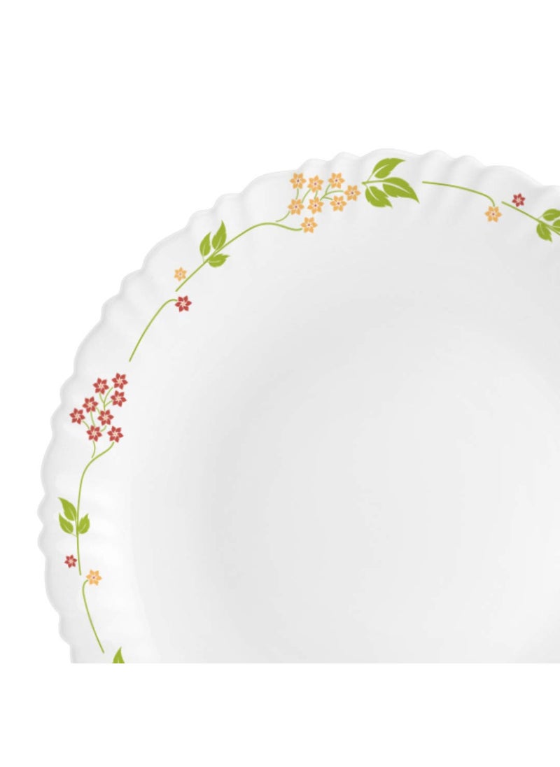Cello Opalware Dazzle Secret Garden Dinner Set, 18Pcs, White