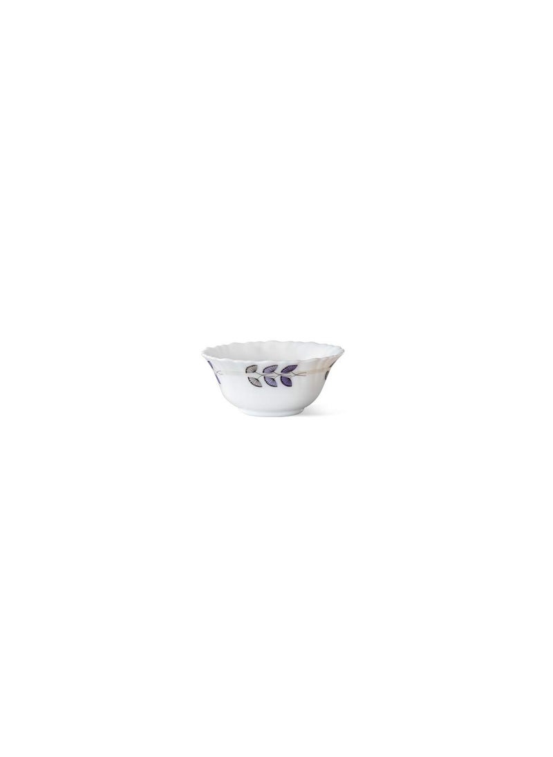 Larah by Borosil Floret Opalware Dinner Set, 13-Pieces, White