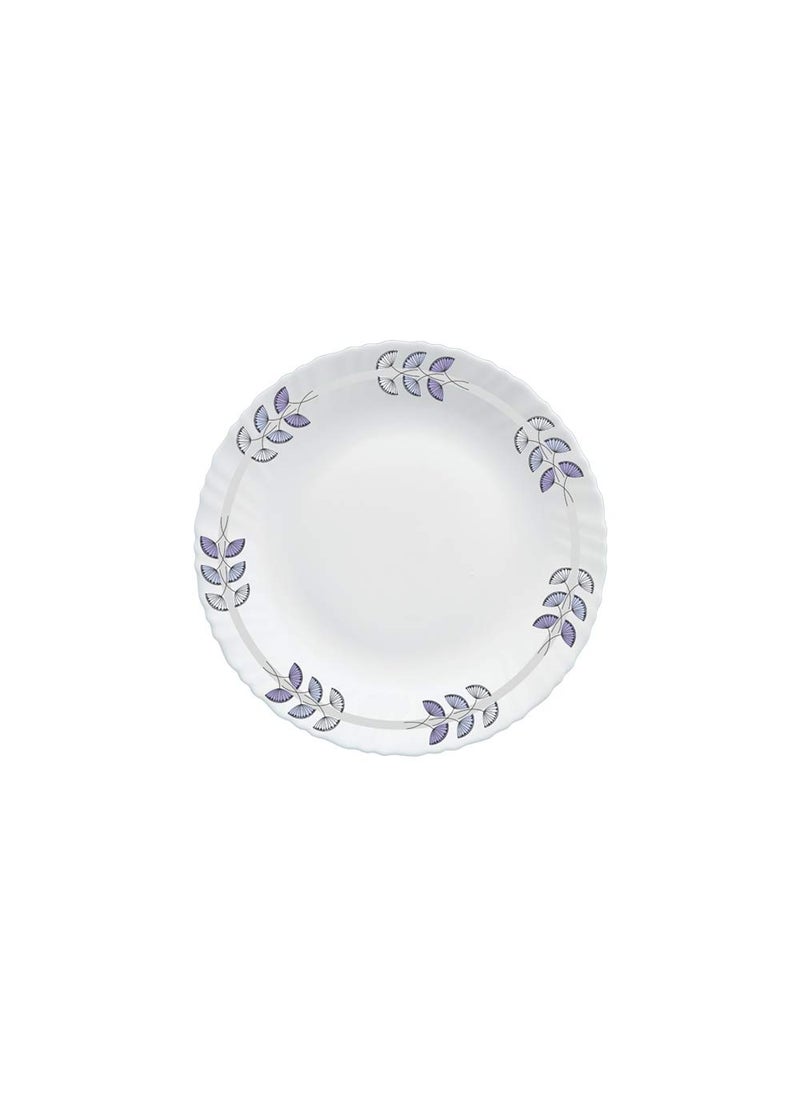 Larah by Borosil Floret Opalware Dinner Set, 13-Pieces, White