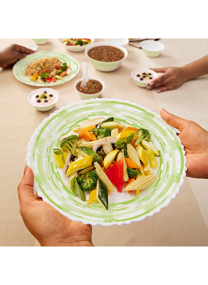Larah by Borosil Aura Silk Series Opalware Dinner Set | 6 Pieces for Family of 2 | Microwave & Dishwasher Safe | Bone-Ash Free | Crockery Set for Dining & Gifting | Plates & Bowls | White