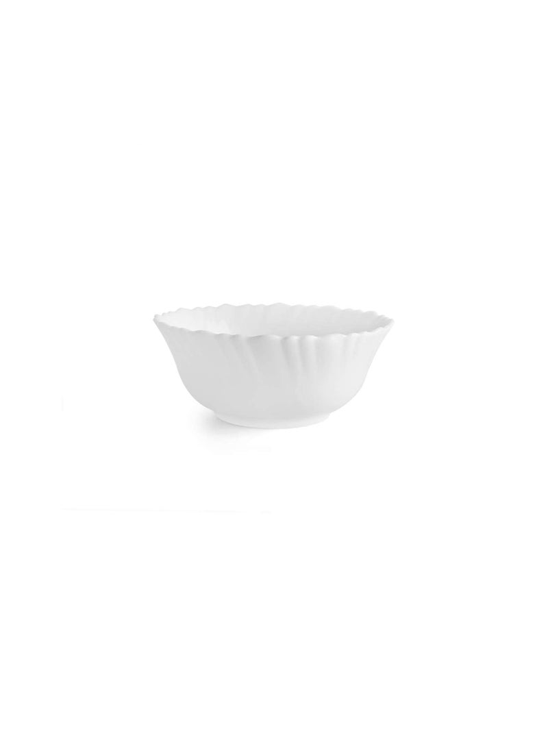 Cello Opalware Dazzle Series Secret Garden Dinner Set, 18 Units | Opal Glass Dinner Set for 6 | Light-Weight, Daily Use Crockery Set for Dining | White Plate and Bowl Set
