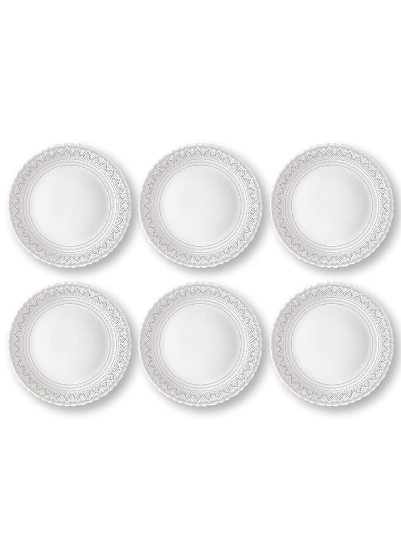 Larah by BOROSIL Opalware Classic Full Plate (White, 11 inch) - Set of 6