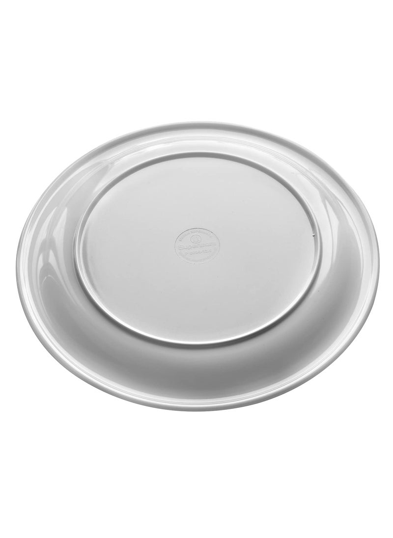 Superware | Pure Melamine | Buffet Plate Set – Silver Lace 12.5” (6 nos.) | Stain Free, Glazed Finish