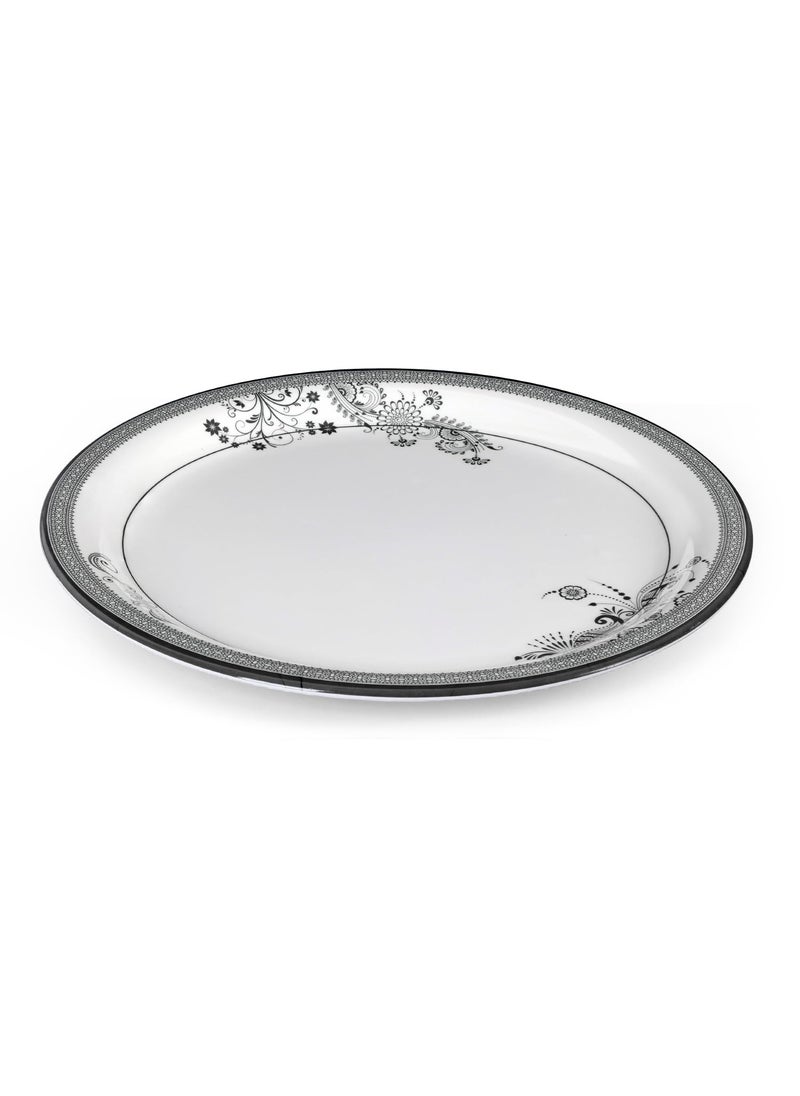 Superware | Pure Melamine | Buffet Plate Set – Silver Lace 12.5” (6 nos.) | Stain Free, Glazed Finish