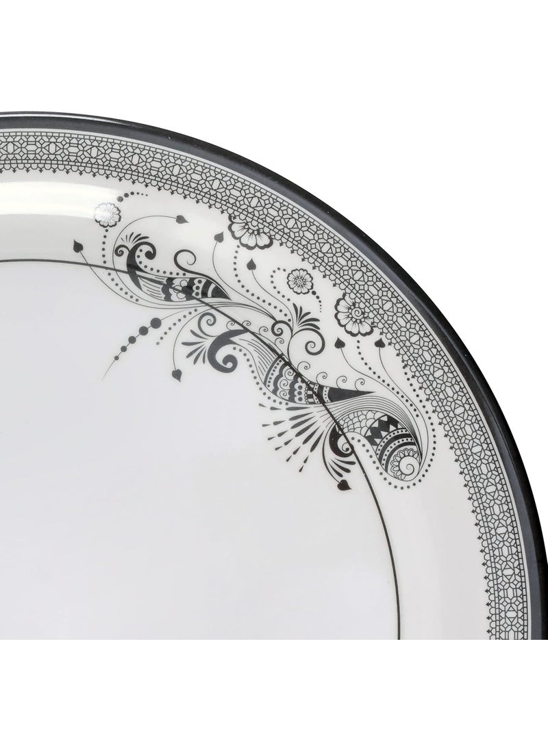 Superware | Pure Melamine | Buffet Plate Set – Silver Lace 12.5” (6 nos.) | Stain Free, Glazed Finish