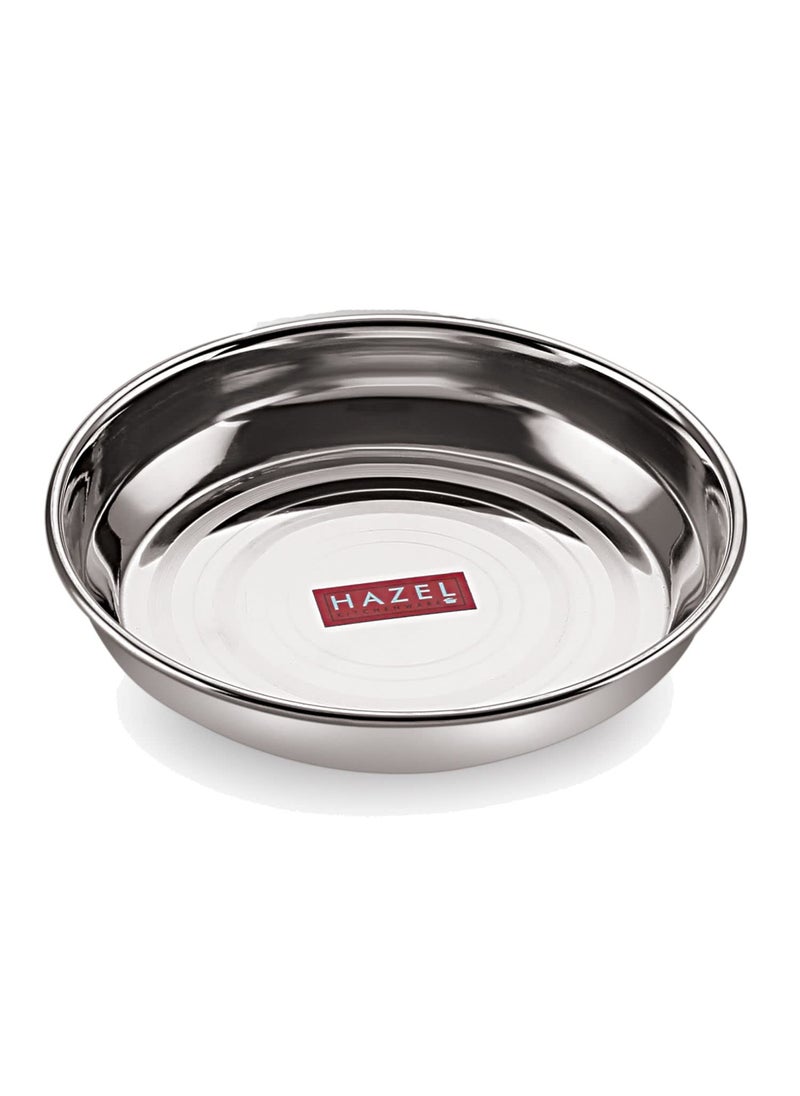 HAZEL Stainless Steel Plates Set | 200 ml Small Steel Plates for Snacks | Breakfast Plates, Set of 12