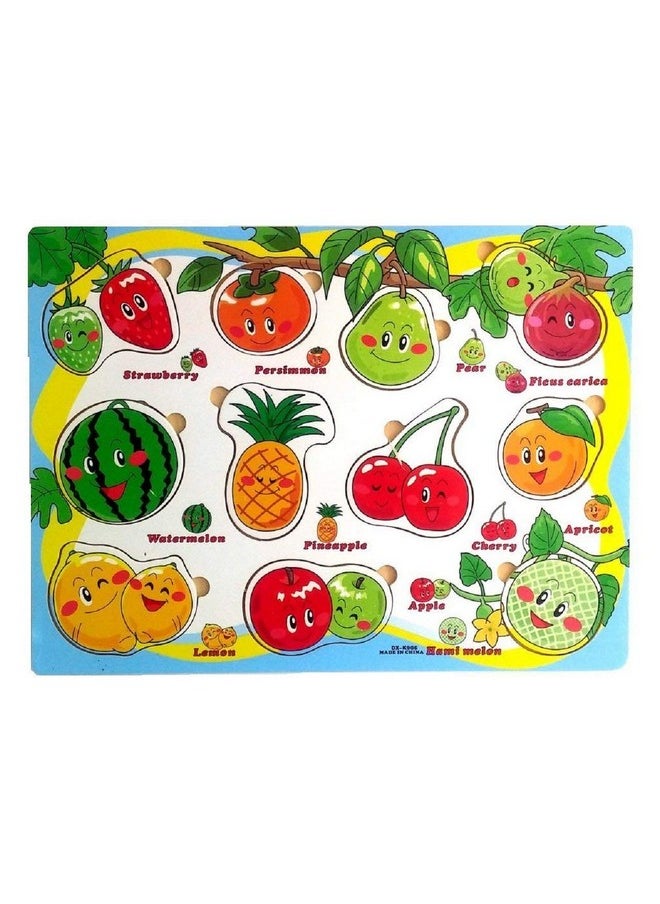 RV Media Wood Learn shapes numbers animals fruits vehicles wooden puzzle boards, Multicolour, 2+ years, 5 Piece
