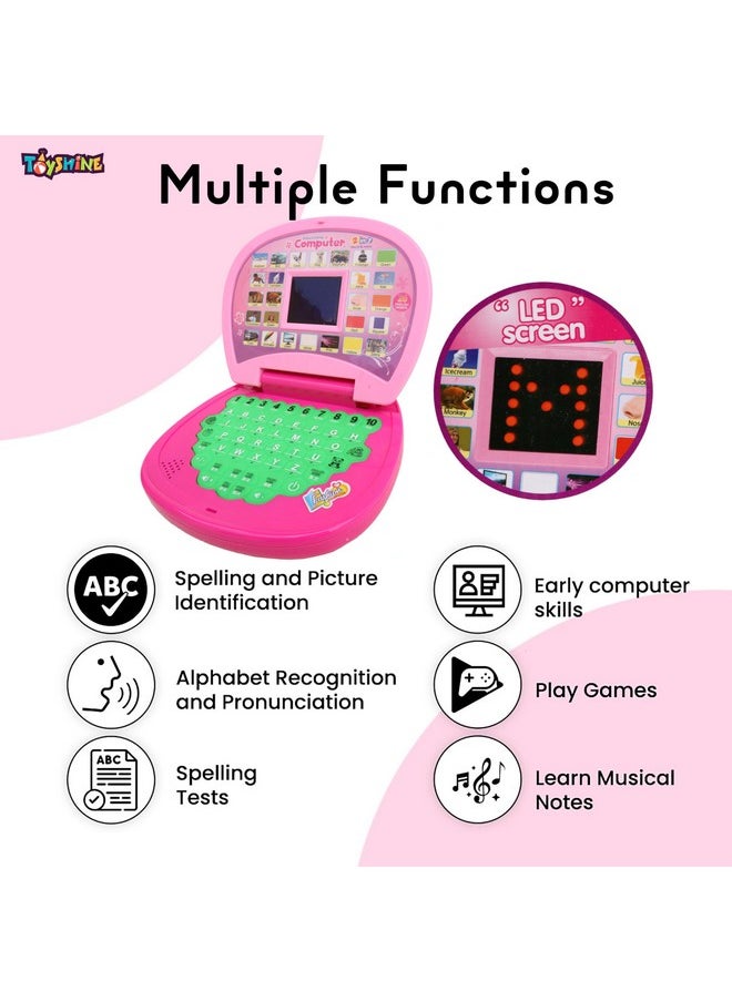 Toyshine Educational Learning Kids Laptop, LED Display, with Music (Assorted Color)