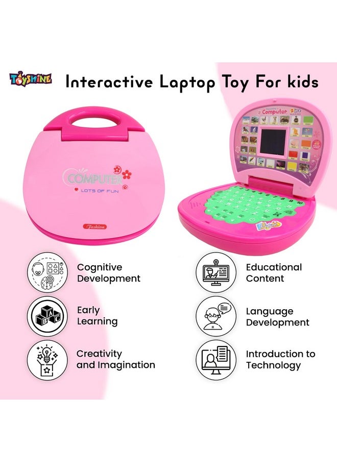 Toyshine Educational Learning Kids Laptop, LED Display, with Music (Assorted Color)
