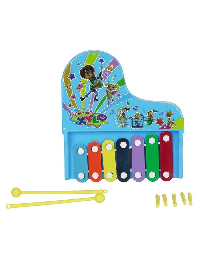 Asian Maharaja Musical Pull Along Xylophone with 2 Mallets for Kids Fun Activity and Play (Multicolor) 【Colors As Per Stock】