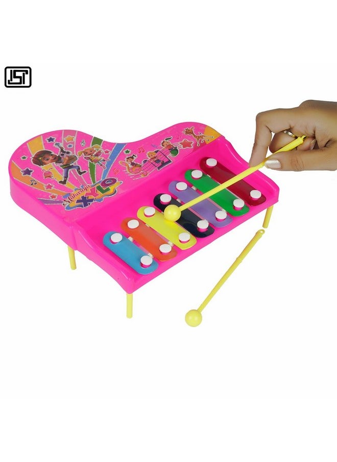 Asian Maharaja Musical Pull Along Xylophone with 2 Mallets for Kids Fun Activity and Play (Multicolor) 【Colors As Per Stock】