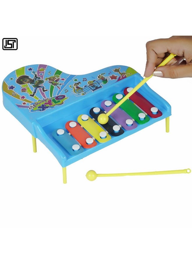Asian Maharaja Musical Pull Along Xylophone with 2 Mallets for Kids Fun Activity and Play (Multicolor) 【Colors As Per Stock】