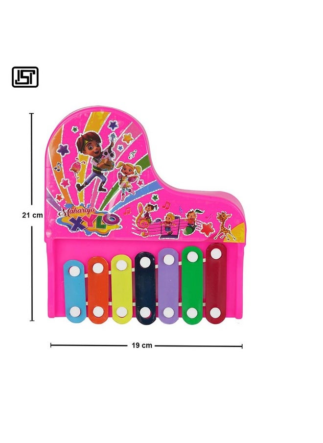 Asian Maharaja Musical Pull Along Xylophone with 2 Mallets for Kids Fun Activity and Play (Multicolor) 【Colors As Per Stock】