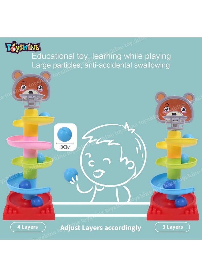 Toyshine 4 Layer Ball Drop and Roll Swirling Tower for Baby and Toddler Development Educational Toys | Stack, Drop and Go Ball Ramp - Multicolor