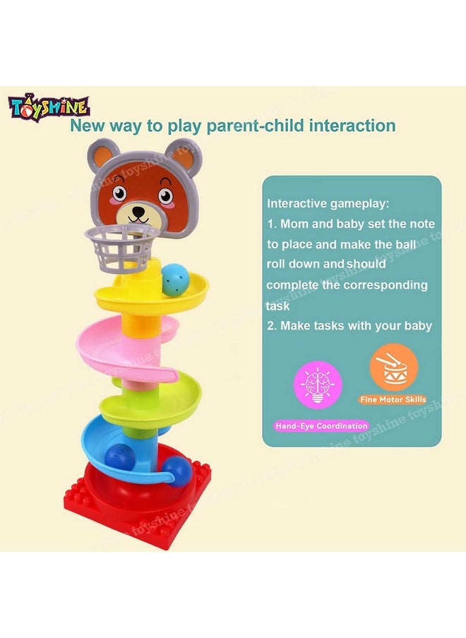 Toyshine 4 Layer Ball Drop and Roll Swirling Tower for Baby and Toddler Development Educational Toys | Stack, Drop and Go Ball Ramp - Multicolor