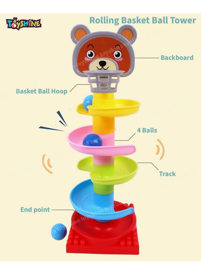 Toyshine 4 Layer Ball Drop and Roll Swirling Tower for Baby and Toddler Development Educational Toys | Stack, Drop and Go Ball Ramp - Multicolor