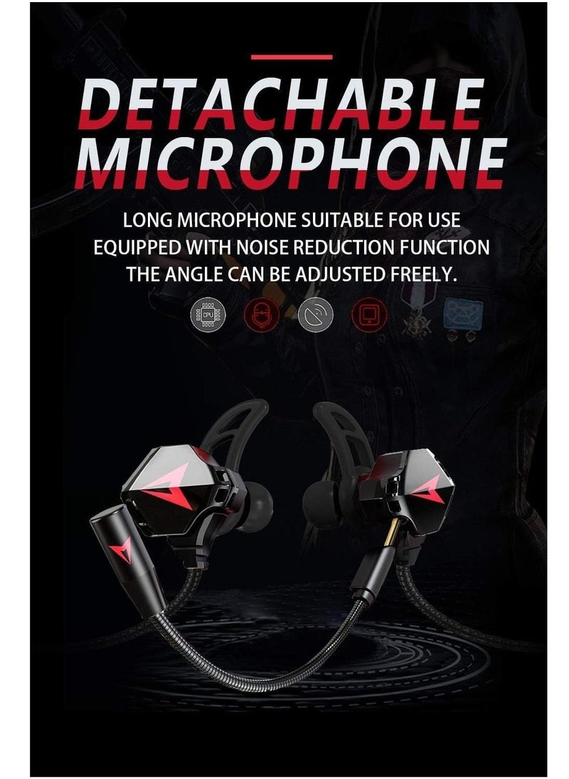 Wired Earbuds with Microphone, Battle Buds Wired Gaming Earbuds with Dual Microphone, Volume Control, Gaming Headset with Mic, Gaming Earphones Wired for Mobile Gaming, Switch, Xbox One, PS4, PS5, PC