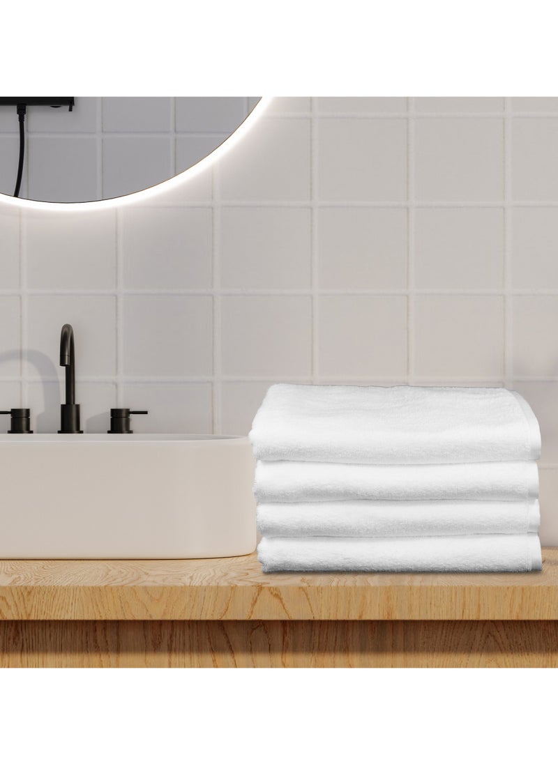 Kassino Bath Towel (4 Pack, 70x140 cm) - 540 GSM Large Bath Towels,100% Combed Cotton, Soft & Quick-Dry Towels, Highly Absorbent, Double Stitched Hotel Quality Towels | White