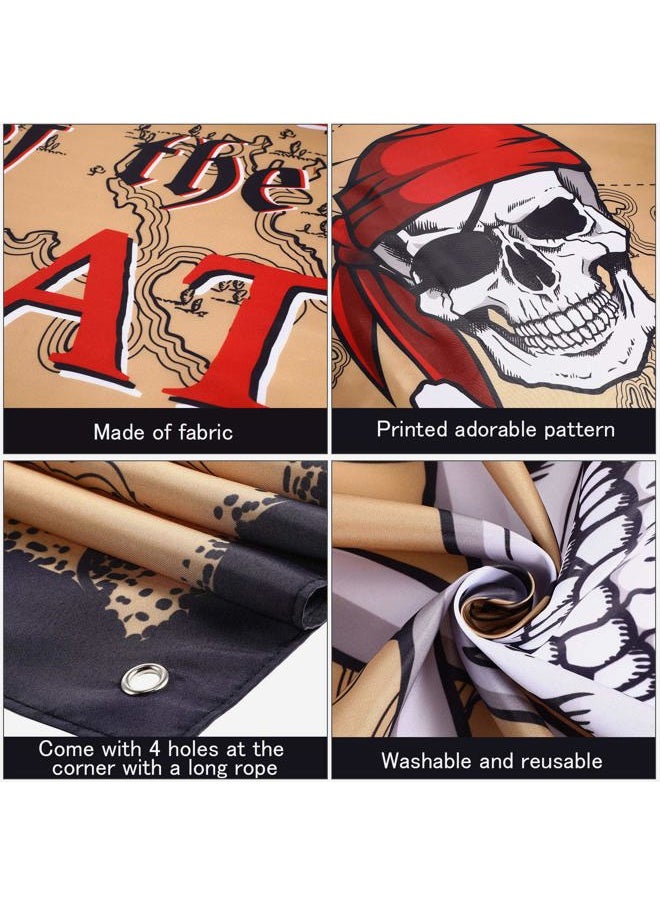 Beware of Pirates Door Banner Pirate Party Decoration Pirate Backdrop Halloween Birthday Party Photo Booth Props Pirate Theme Party Supplies