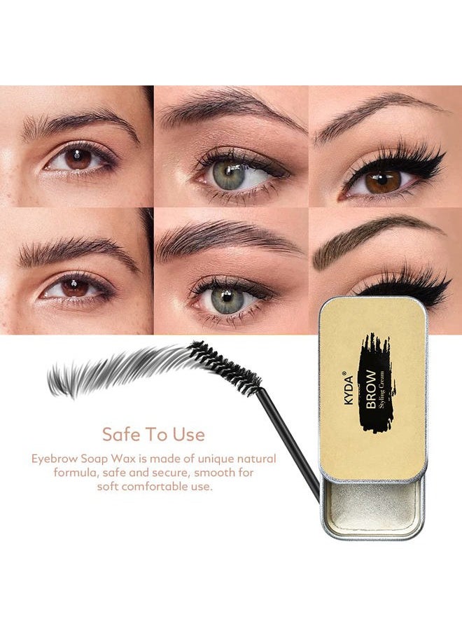 Eyebrow Styling Soap Kit, Long Lasting Waterproof Smudge Proof Pomade for Natural Brows, 3D Feathery Brows Makeup Balm