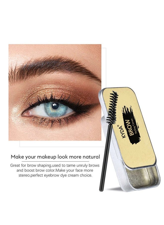 Eyebrow Styling Soap Kit, Long Lasting Waterproof Smudge Proof Pomade for Natural Brows, 3D Feathery Brows Makeup Balm