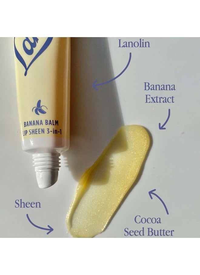 Banana Balm Lip Gloss - Enriched with Banana Fruit, Lanolin, and Cocoa Butter - Lanolin Lip Balm for Long-Lasting Hydration - Dermatologist Tested (12.5g / 0.42oz)
