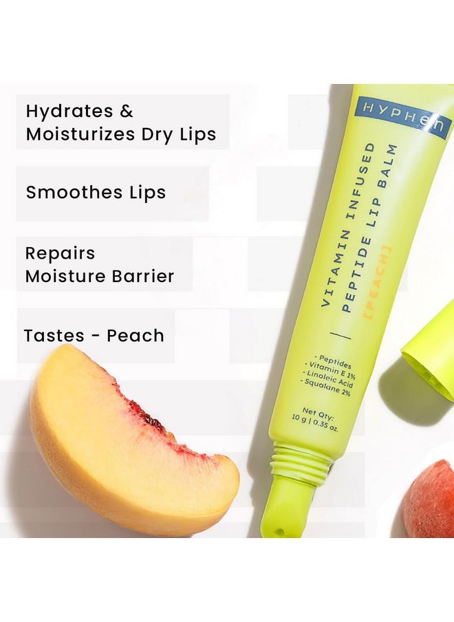 - Peach Lip Balm For Dry & Chapped Lips | Vitamin Infused Peptide | Hydrating & Moisturizing Balm For Men & Women | Hyphen Products | Lip Balm For Dark Lips | Smoothen Lips & Barrier Repair | Moisturizer For Dry Lips, Chapped Lips Winter | Vegan, Sls & Parabens Free | 10 Gm