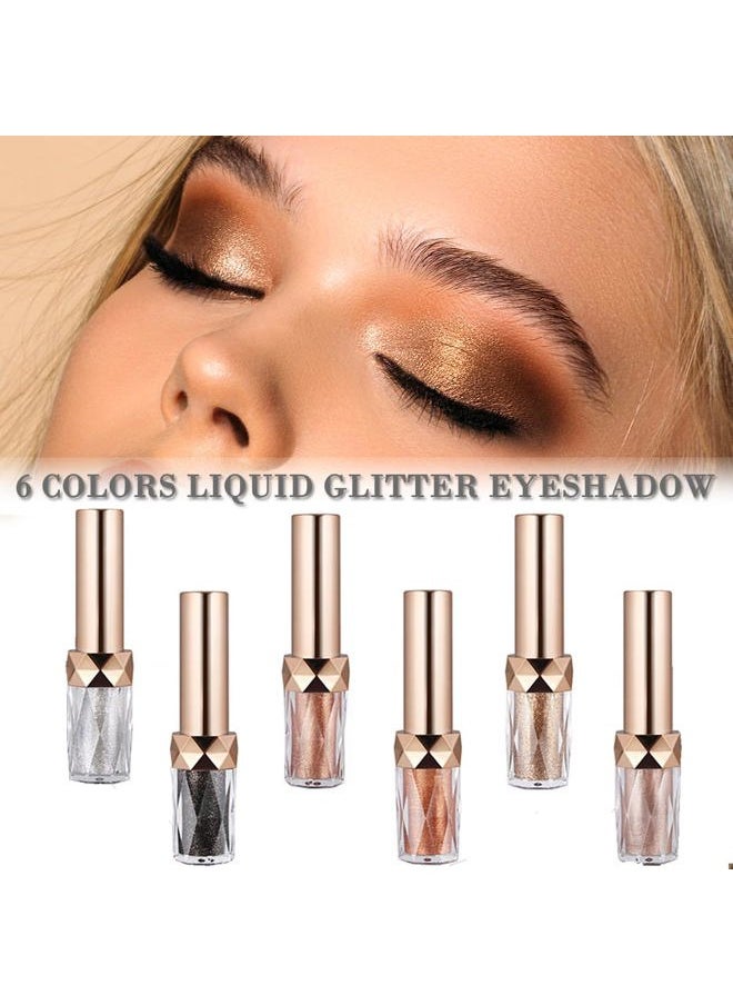 Liquid Glitter Eye Shadow Colored Shimmer Eyeshadow Lazy Pearlescent Monochromatic Liquid Metallic Sequin Eye Makeup European and American Style (01# White)