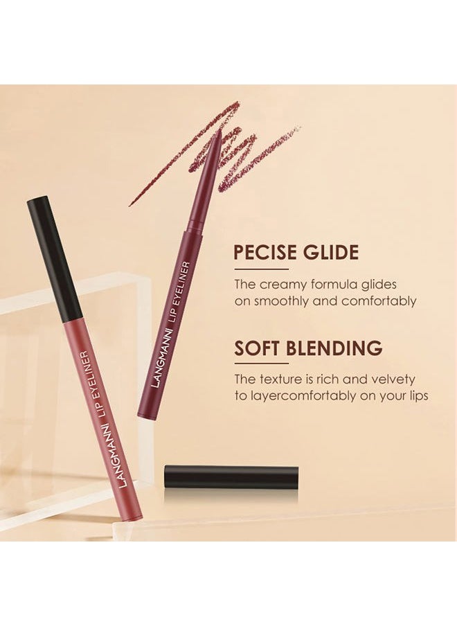 12Pcs Lip Liner and Lipstick Set, 6 Colors Matte Liquid Lip Sticks + 6 Matching Smooth Nude Lip Liner, All in One Waterproof Long Lasting Lip Gloss Lips Make-up Gift Set for Girls and Women(A)