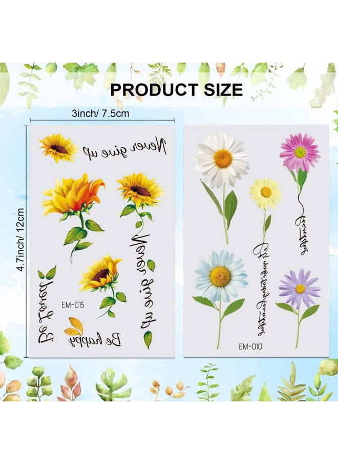 25 Sheets Flower Temporary Tattoos, Fake Tiny Temporary Tattoo Waterproof Body Art Sticker for Women Girls Kids,Hand Neck Wrist, Brirthday Party Favour Supplies,Party Bags Filler