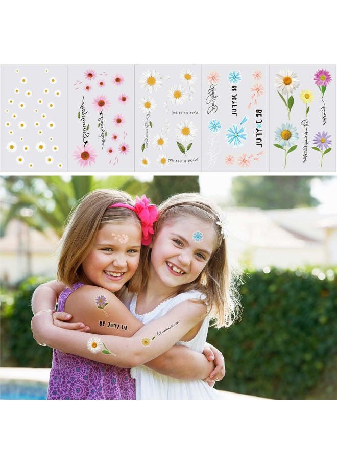 25 Sheets Flower Temporary Tattoos, Fake Tiny Temporary Tattoo Waterproof Body Art Sticker for Women Girls Kids,Hand Neck Wrist, Brirthday Party Favour Supplies,Party Bags Filler