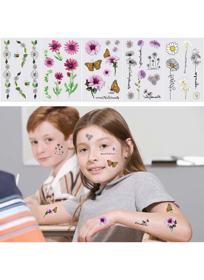 25 Sheets Flower Temporary Tattoos, Fake Tiny Temporary Tattoo Waterproof Body Art Sticker for Women Girls Kids,Hand Neck Wrist, Brirthday Party Favour Supplies,Party Bags Filler