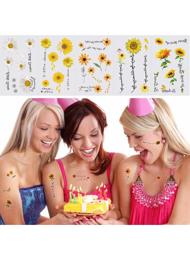 25 Sheets Flower Temporary Tattoos, Fake Tiny Temporary Tattoo Waterproof Body Art Sticker for Women Girls Kids,Hand Neck Wrist, Brirthday Party Favour Supplies,Party Bags Filler