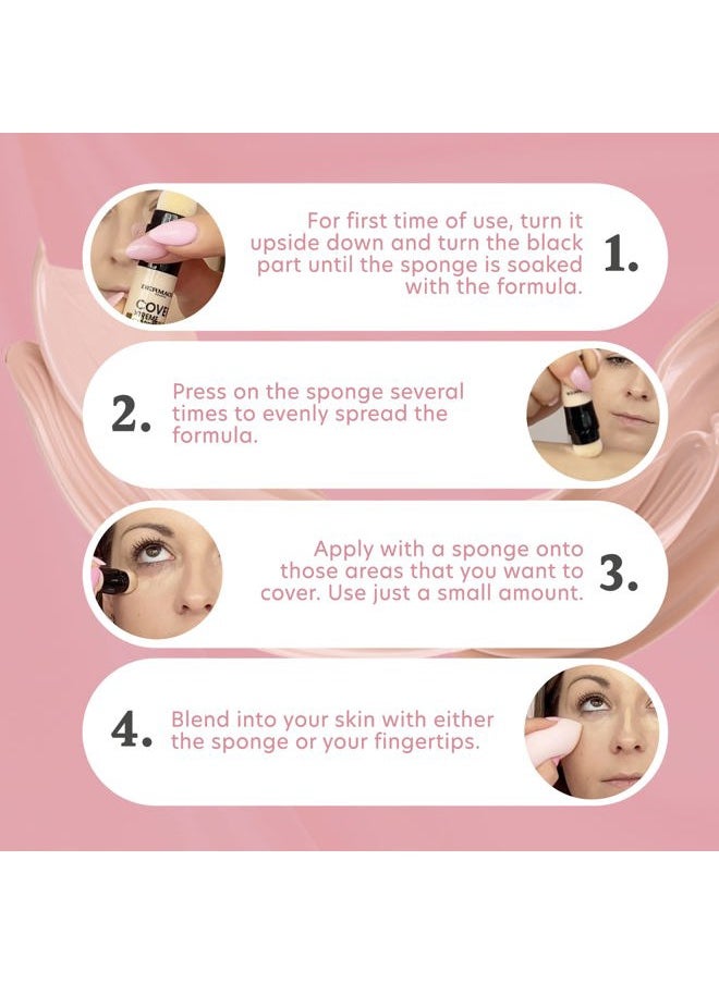 Cover Xtreme Corrector Contour Stick, Long Lasting Non-Allergenic Liquid Contour with SPF30, High Coverage Light Formula Corrector Concealer Makeup for Acne-Prone Skin No. 3 (210)