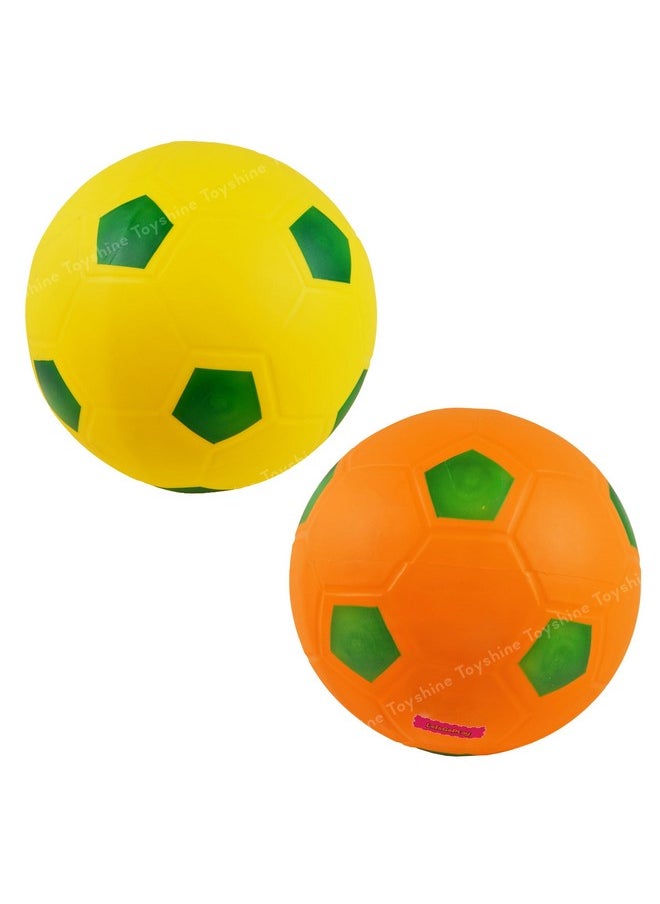 Toyshine Pack of 2 Inflatable 22cm Recreational PVC Ball Cum | Football | Playground/Pool/Garden/Outdoor & Indoor Sports Toy Play Activity Ball for Kids 2+ (Model B)