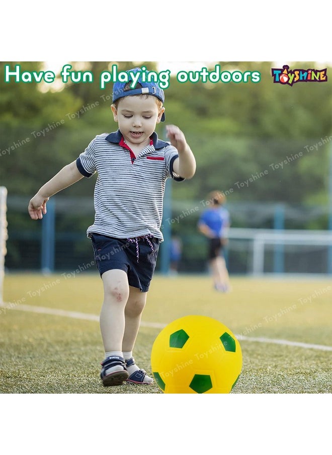 Toyshine Pack of 2 Inflatable 22cm Recreational PVC Ball Cum | Football | Playground/Pool/Garden/Outdoor & Indoor Sports Toy Play Activity Ball for Kids 2+ (Model B)