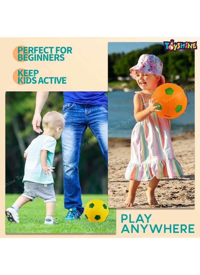 Toyshine Pack of 2 Inflatable 22cm Recreational PVC Ball Cum | Football | Playground/Pool/Garden/Outdoor & Indoor Sports Toy Play Activity Ball for Kids 2+ (Model B)