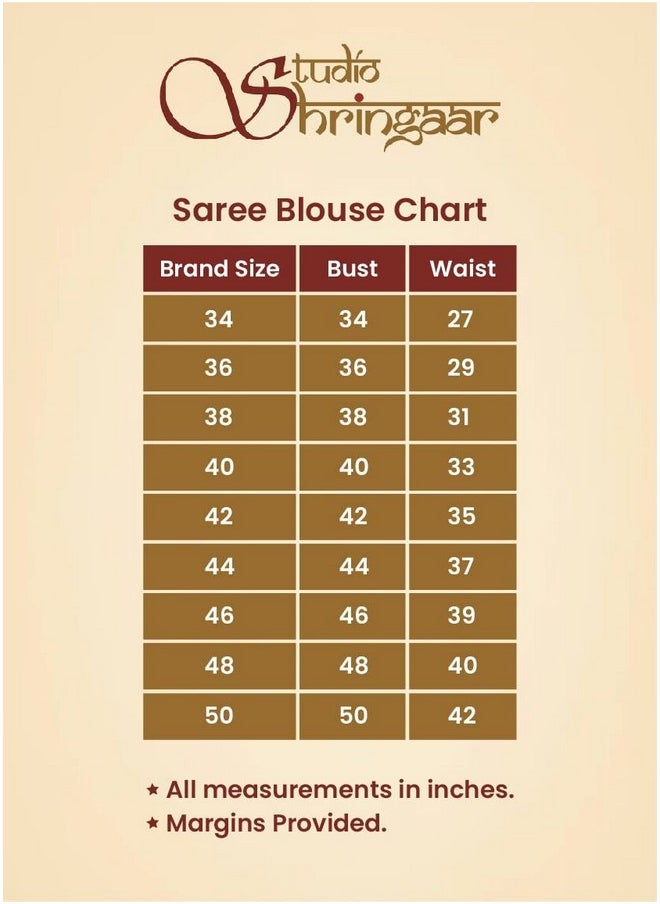 Studio Shringaar Women's Ikat Cotton Readymade Saree Blouse with Sleeveless (Black, 38)