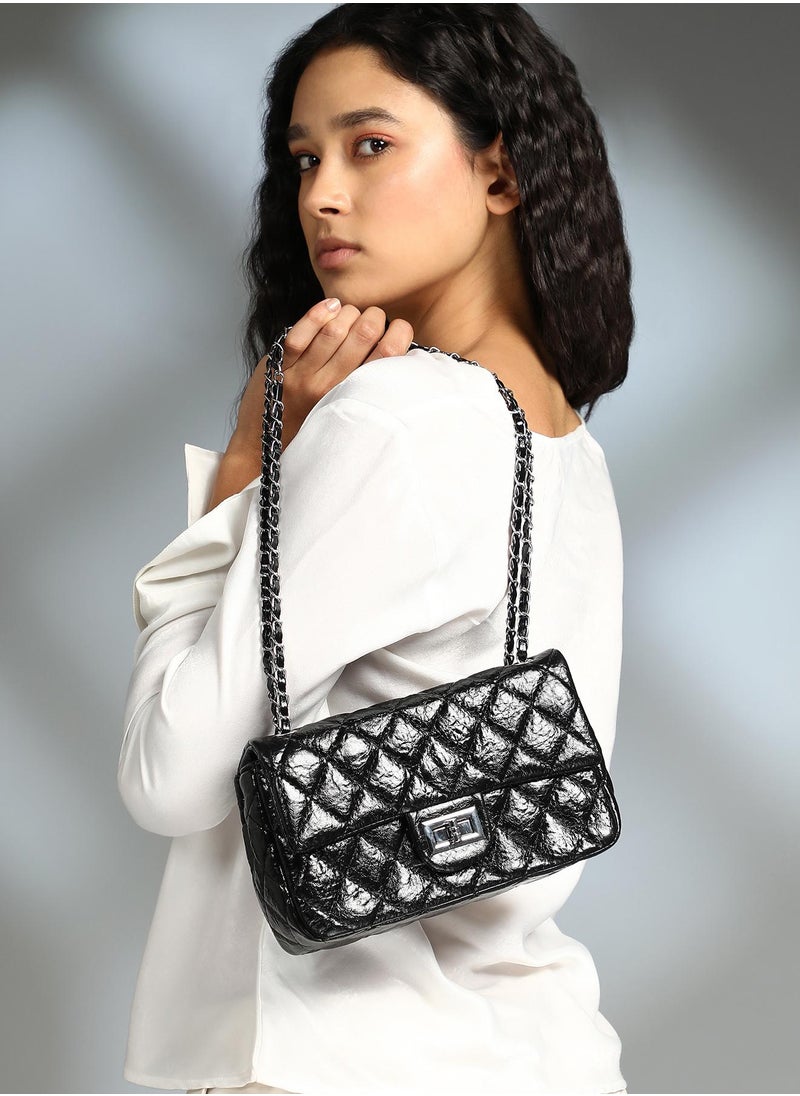 The Quilted-Chainlink Sling Bag